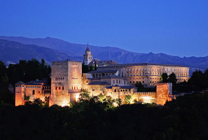 Night view of the Alhambra, Granada