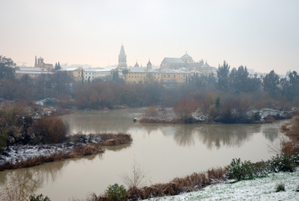 Snow covered view of Córdoba
